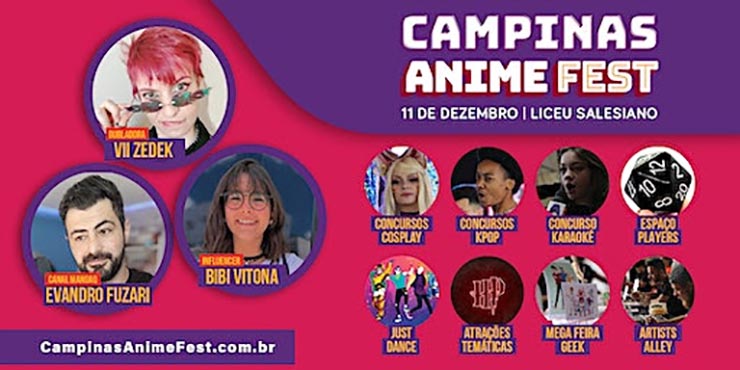 Campinas recebe a 27º edição do Campinas Anime Fest no dia 11 de dezembro -  Mundo Cosplayer