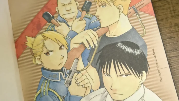 Fullmetal Alchemist - O Alquimista Abduzido Editora JBC novel página colorida