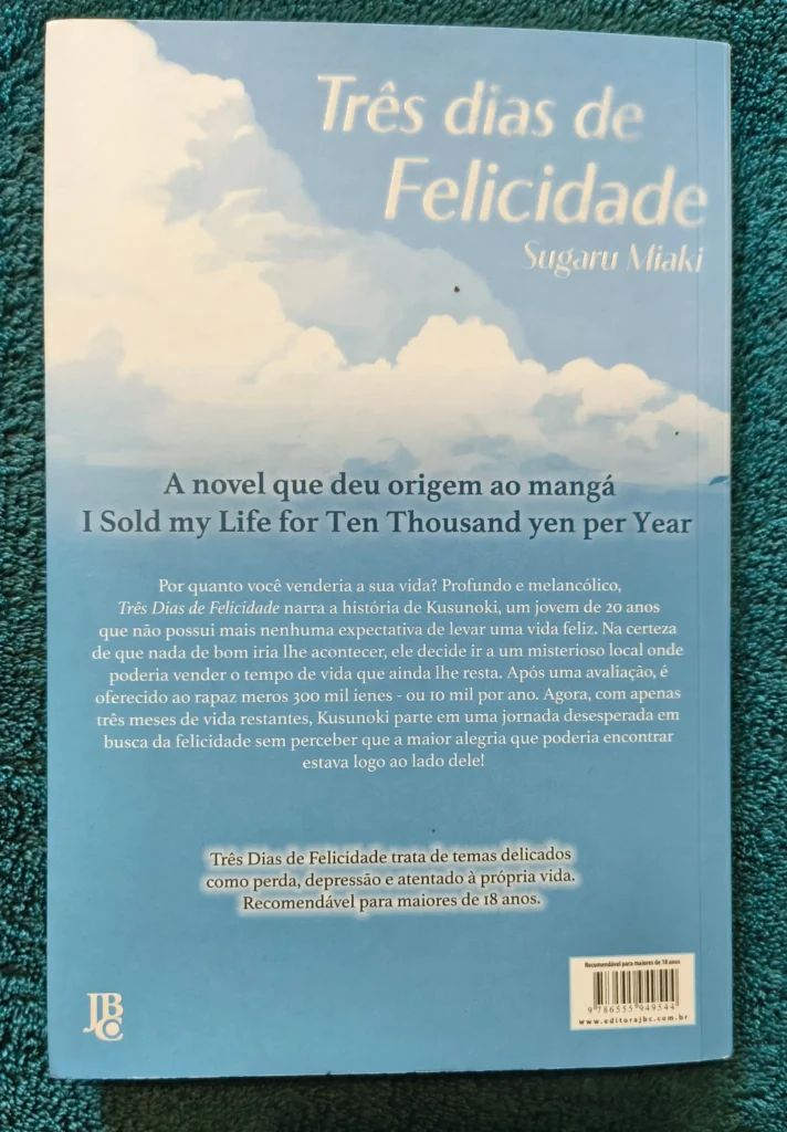 Três dias de Felicidade editora JBC