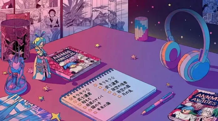 Imagem caderno nicks japoneses mesa anime